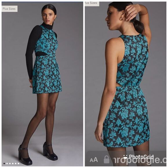 NWT Hutch Floral Jacquard Cut-Out Mini Dress Size 14 - Picture 13 of 14